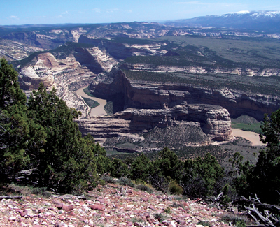 dinosaur-colorado-steamboat-rock-and-yampa-river-canyon-view-from-harpers-corner-trail